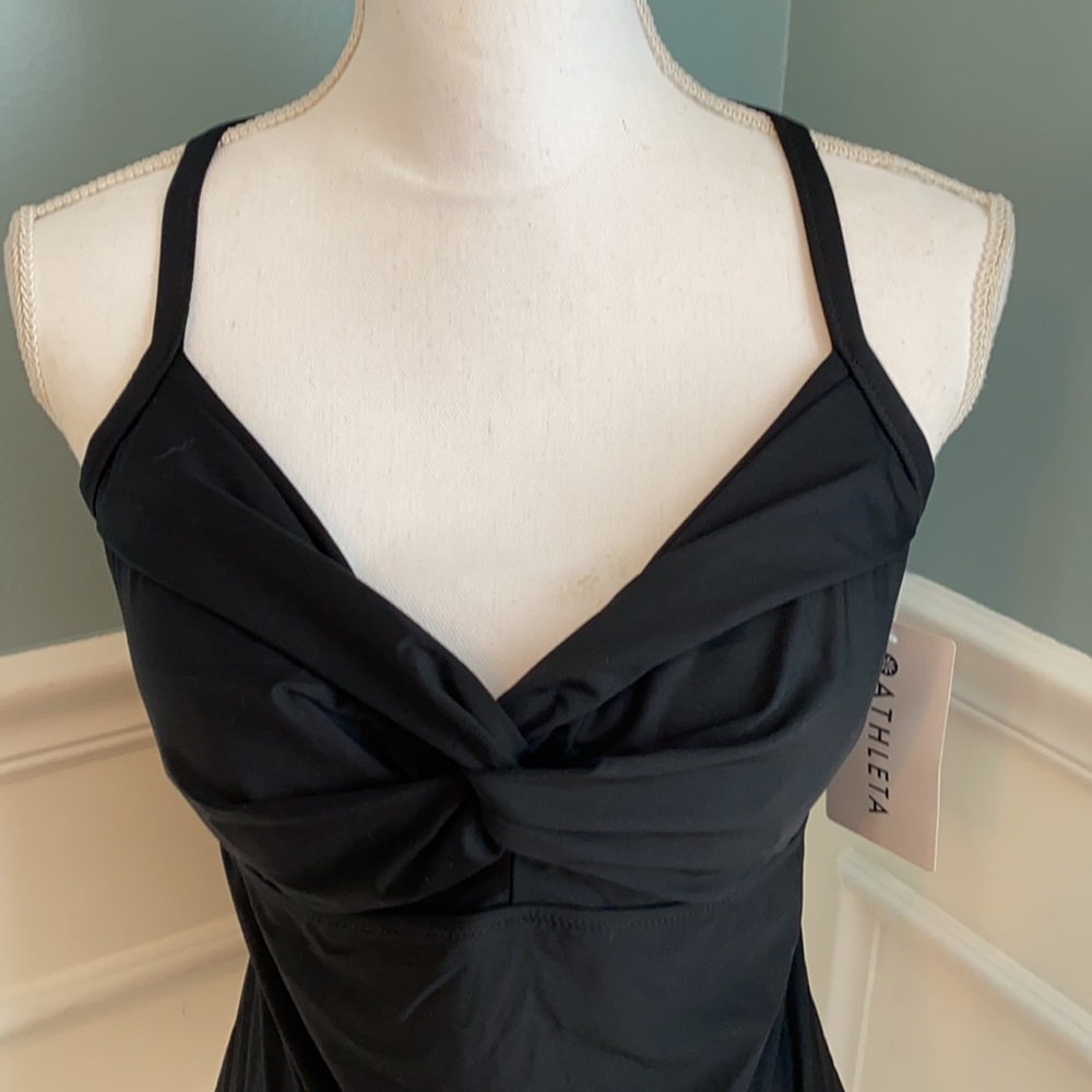 Athleta Twist Up Tankini Top Size 38B/C Black EUC